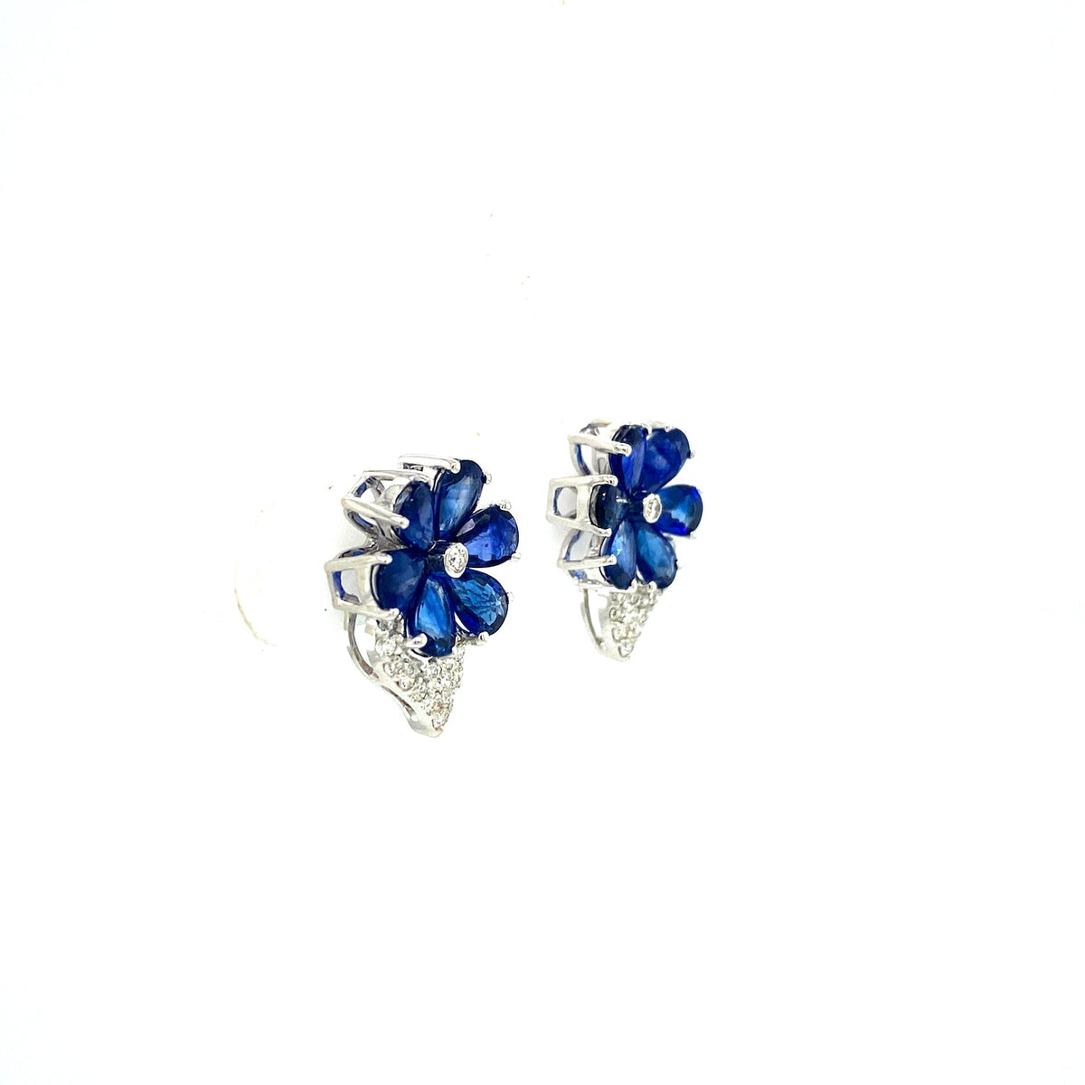 Sapphire and Diamond Earrings in 14K White Gold - KGT 33249