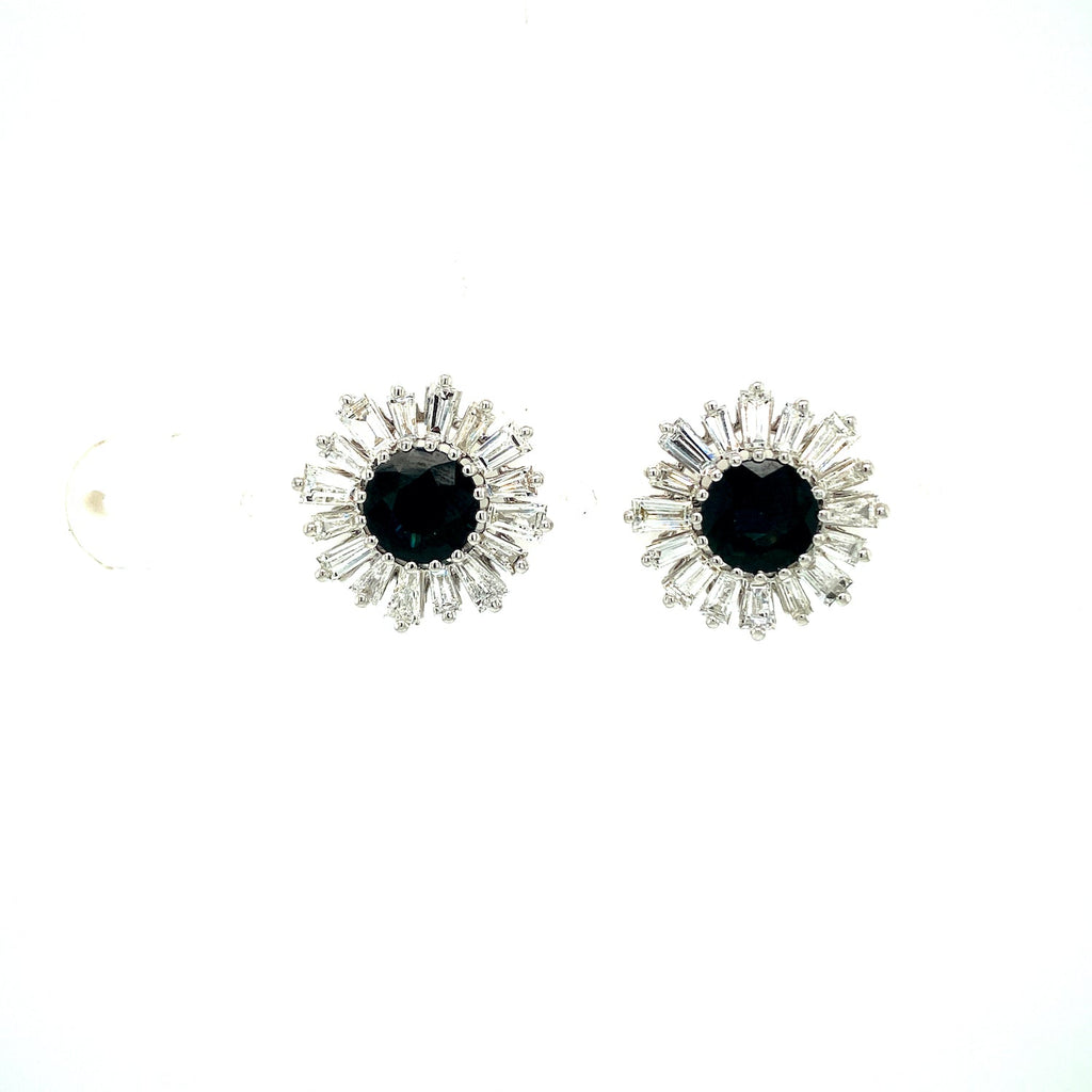 Sapphire and Diamond Earrings in 18K White Gold - KGT 33349
