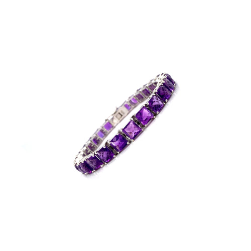Amethyst Bracelet in .925 Sterling Silver - KSD 48810