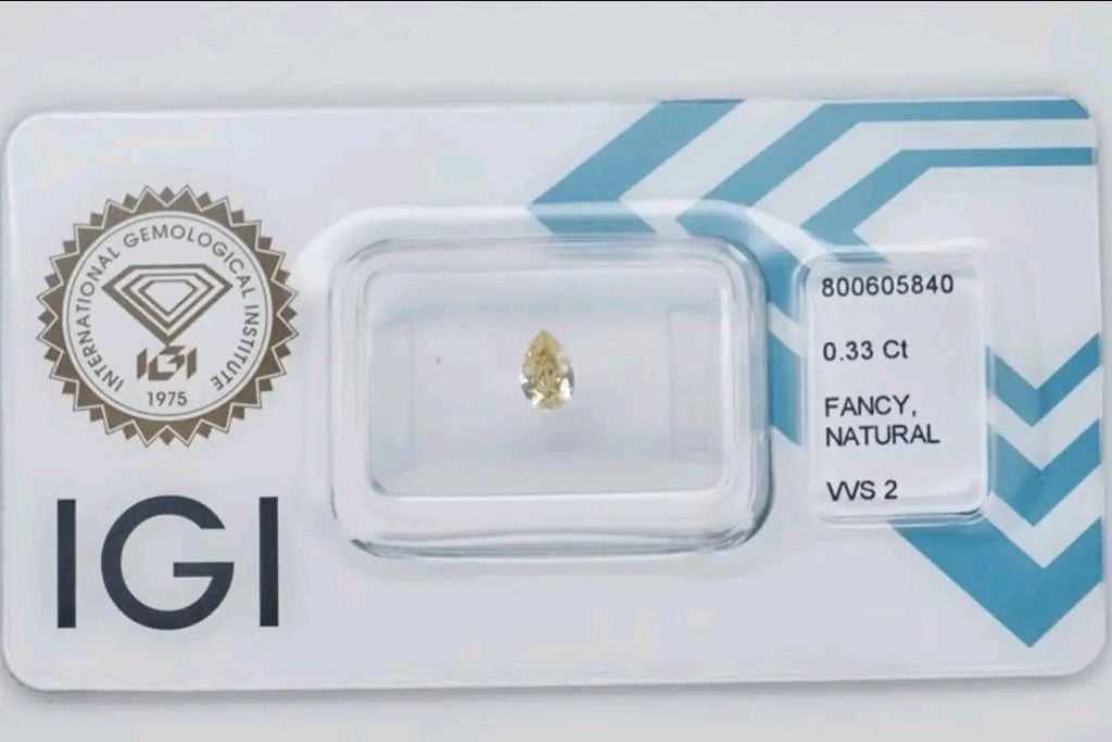 0.33 Carat Fancy Yellow Diamond With Certificate