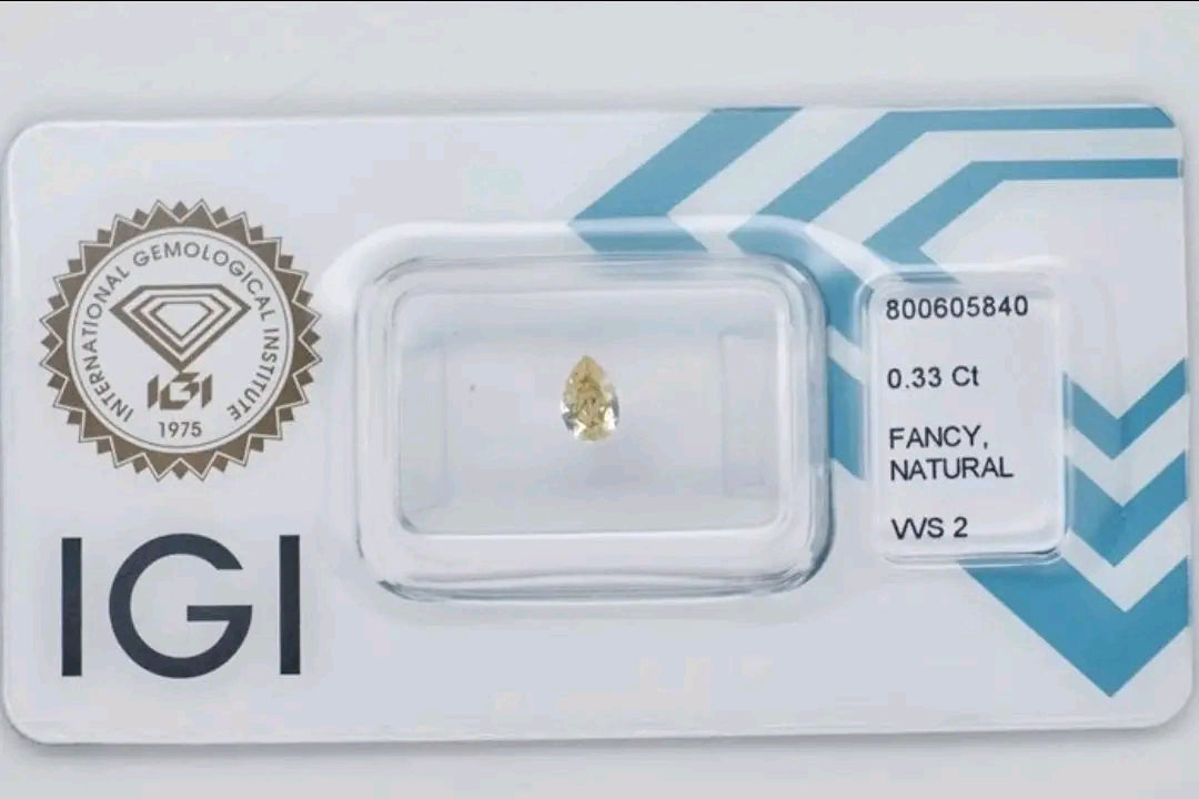 0.33 Carat Fancy Yellow Diamond With Certificate